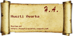 Huszti Avarka névjegykártya